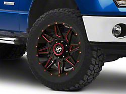 XF Offroad XF-218 Gloss Black Red Milled 6-Lug Wheel; 20x9; 12mm Offset (09-14 F-150)