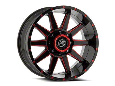 XF Offroad XF-219 Gloss Black Red Milled 6-Lug Wheel; 20x10; -24mm Offset (09-14 F-150)