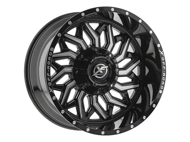 XF Offroad XF-228 Gloss Black Milled 6-Lug Wheel; 20x9; 0mm Offset (09-14 F-150)