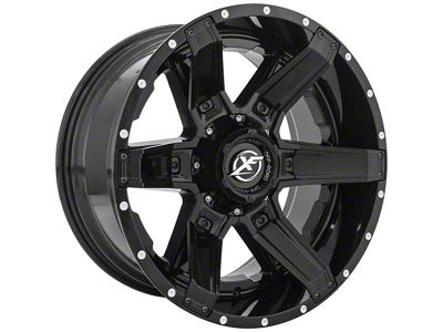 XF Offroad XF-214 Gloss Black with Gloss Black Inserts 5-Lug Wheel; 20x10; -12mm Offset (09-18 RAM 1500)