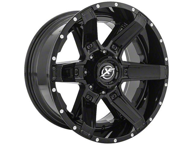 XF Offroad XF-214 Gloss Black with Gloss Black Inserts 5-Lug Wheel; 20x12; -44mm Offset (09-18 RAM 1500)