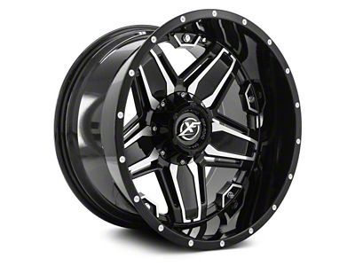 XF Offroad XF-223 Gloss Black Machined 5-Lug Wheel; 20x10; -24mm Offset (09-18 RAM 1500)