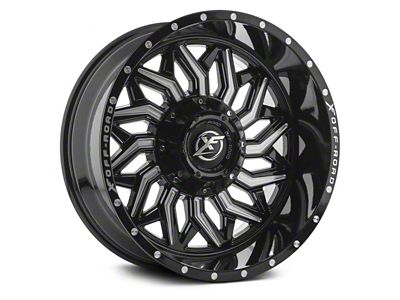 XF Offroad XF-228 Gloss Black Milled 5-Lug Wheel; 20x12; -44mm Offset (09-18 RAM 1500)