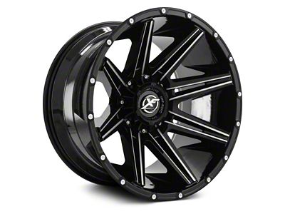 XF Offroad XF-220 Gloss Black Milled 8-Lug Wheel; 18x9; 0mm Offset (10-18 RAM 2500)