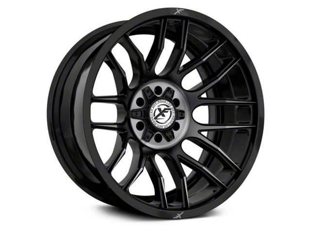 XF Offroad XF-232 Gloss Black Machined with Titanium Double Dark Tint 6-Lug Wheel; 20x9; 0mm Offset (15-20 Tahoe)