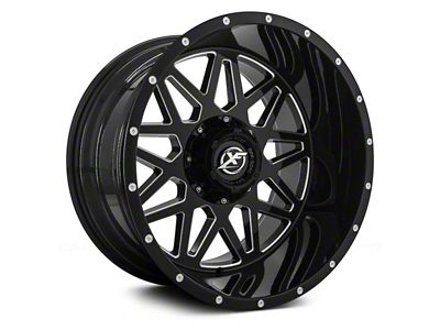 XF Offroad XF-211 Gloss Black Milled 6-Lug Wheel; 20x9; 0mm Offset (15-20 Yukon)