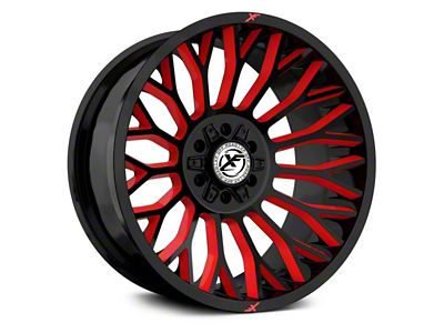 XF Offroad XF-237 Gloss Black with Red Windows 6-Lug Wheel; 20x9; 12mm Offset (15-20 Yukon)