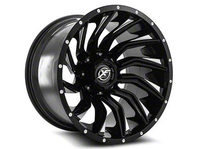 XF Offroad XF-224 Gloss Black Milled 8-Lug Wheel; 20x9; 12mm Offset (23-25 F-250 Super Duty)