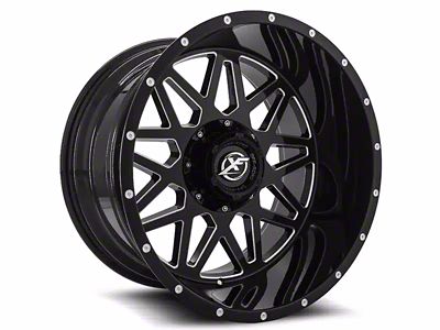 XF Offroad XF-211 Gloss Black Milled 8-Lug Wheel; 20x10; -12mm Offset (23-25 F-350 Super Duty SRW)