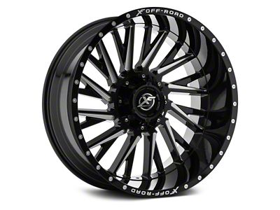 XF Offroad XF-226 Gloss Black Milled 8-Lug Wheel; 20x12; -44mm Offset (23-25 F-350 Super Duty SRW)