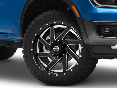 XF Offroad XF-205 Gloss Black Milled 6-Lug Wheel; 20x9; 0mm Offset (24-25 Ranger)