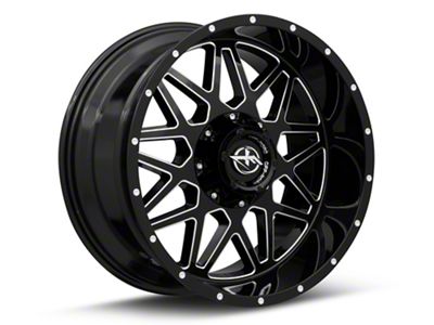 XF Offroad XF-211 Gloss Black Milled 5-Lug Wheel; 20x9; 0mm Offset (94-01 RAM 1500)