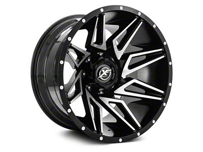XF Offroad XF-218 Gloss Black Machined 5-Lug Wheel; 20x9; 12mm Offset (94-01 RAM 1500)