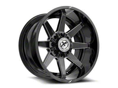 XF Offroad XF-236 Gloss Black and Milled 8-Lug Wheel; 22x12; -44mm Offset (99-07 F-250 Super Duty)