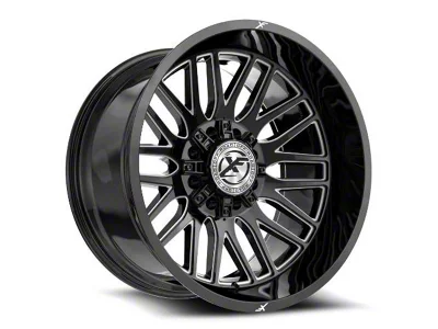 XF Offroad XF-240 Gloss Black and Milled 8-Lug Wheel; 24x12; -44mm Offset (99-07 F-250 Super Duty)