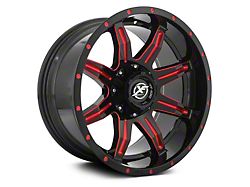 XF Offroad XF-215 Gloss Black Red Milled 6-Lug Wheel; 20x10; -12mm Offset (23-24 Canyon)