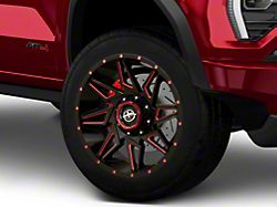 XF Offroad XF-218 Gloss Black Red Milled 6-Lug Wheel; 20x9; 12mm Offset (23-25 Canyon)