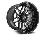 XF Offroad XF-222 Gloss Black and Milled 6-Lug Wheel; 20x9; 0mm Offset (23-26 Canyon)