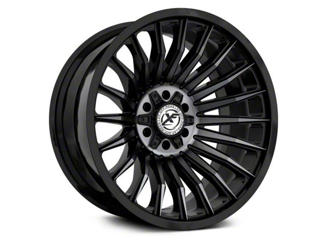XF Offroad XF-231 Gloss Black Machined with Titanium Double Dark Tint 6-Lug Wheel; 20x9; 0mm Offset (23-24 Canyon)