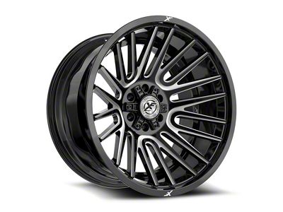 XF Offroad XF-234 Gloss Black and Milled 6-Lug Wheel; 24x12; -44mm Offset (23-26 Canyon)