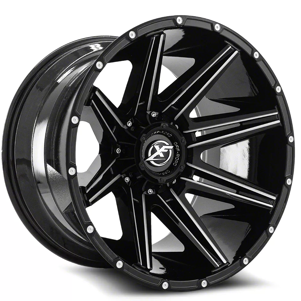 XF Offroad Colorado XF-232 Gloss Black and Milled 6-Lug