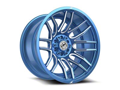XF Offroad XF-232 Anodized Blue and Milled 6-Lug Wheel; 24x14; -76mm Offset (23-26 Colorado)