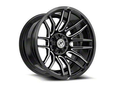 XF Offroad XF-232 Gloss Black and Milled 6-Lug Wheel; 24x14; -76mm Offset (23-26 Colorado)