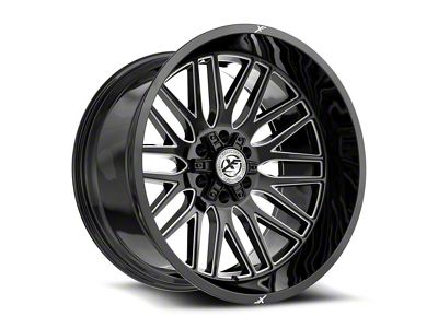 XF Offroad XF-240 Gloss Black and Milled 6-Lug Wheel; 24x14; -76mm Offset (23-26 Colorado)