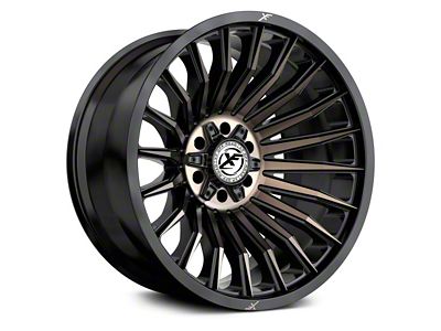 XF Offroad XF-231 Satin Black Machined with Bronze Double Dark Tint 5-Lug Wheel; 20x10; -12mm Offset (05-11 Dakota)