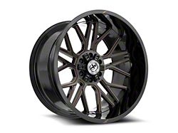 XF Offroad XF-235 Gloss Black and Bronze Milled 6-Lug Wheel; 20x9; 0mm Offset (15-20 F-150)
