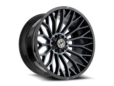 XF Offroad XF-237 Gloss Black and Machined Titanium Double Dark Tint 6-Lug Wheel; 26x14; -76mm Offset (09-14 F-150)