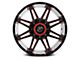 XF Offroad XF-220 Gloss Black Red Milled and Red Milled Dots 6-Lug Wheel; 18x9; 12mm Offset (15-20 F-150)