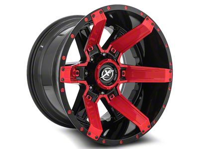 XF Offroad XF-214 Gloss Black with Red Inserts 8-Lug Wheel; 20x9; 0mm Offset (17-22 F-250 Super Duty)