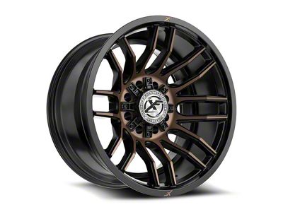 XF Offroad XF-232 Satin Black and Bronze Machined Double Dark Tint 8-Lug Wheel; 20x10; -12mm Offset (23-25 F-250 Super Duty)