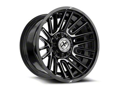 XF Offroad XF-234 Gloss Black and Milled 8-Lug Wheel; 22x12; -44mm Offset (23-25 F-250 Super Duty)