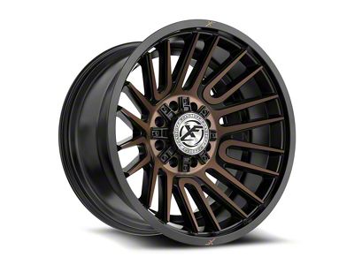 XF Offroad XF-234 Satin Black and Bronze Machined Double Dark Tint 8-Lug Wheel; 20x10; -12mm Offset (23-25 F-250 Super Duty)