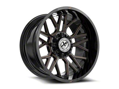 XF Offroad XF-235 Gloss Black and Bronze Milled 8-Lug Wheel; 20x10; -12mm Offset (17-22 F-250 Super Duty)