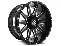 XF Offroad XF-219 Gloss Black and Milled 8-Lug Wheel; 17x9; 0mm Offset (17-22 F-350 Super Duty SRW)