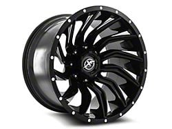 XF Offroad XF-224 Gloss Black and Milled 8-Lug Wheel; 20x9; 0mm Offset (23-25 F-350 Super Duty SRW)