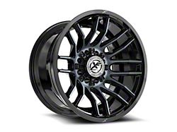 XF Offroad XF-232 Gloss Black and Machined Titanium Double Dark Tint 8-Lug Wheel; 20x10; -24mm Offset (17-22 F-350 Super Duty SRW)