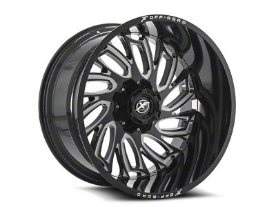 XF Offroad XF-207 Gloss Black and Milled 5-Lug Wheel; 22x12; -44mm Offset (02-08 RAM 1500, Excluding Mega Cab)