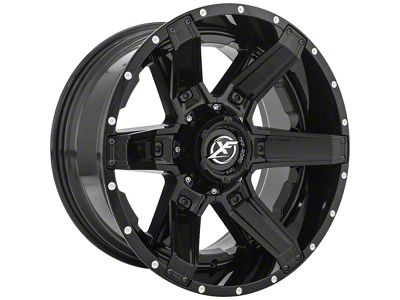 XF Offroad XF-214 Gloss Black with Gloss Black Inserts 6-Lug Wheel; 22x12; -44mm Offset (19-25 RAM 1500)