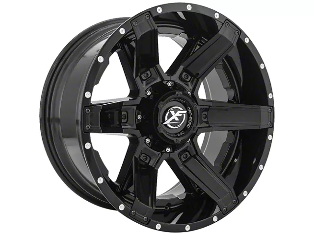 XF Offroad XF-214 Gloss Black with Gloss Black Inserts 6-Lug Wheel; 22x12; -44mm Offset (19-24 RAM 1500)