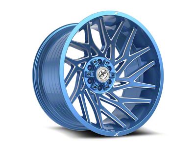 XF Offroad XF-229 Anodized Blue and Milled 5-Lug Wheel; 22x10; -18mm Offset (09-18 RAM 1500)