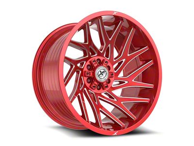 XF Offroad XF-229 Anodized Red and Milled 6-Lug Wheel; 24x12; -44mm Offset (19-26 RAM 1500)