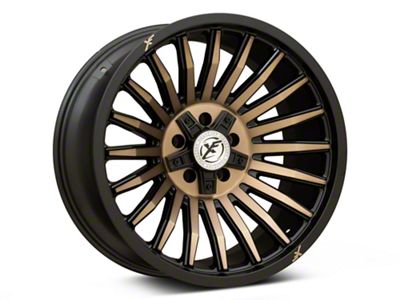 XF Offroad XF-231 Satin Black Machined with Bronze Double Dark Tint 5-Lug Wheel; 20x10; -12mm Offset (02-08 RAM 1500, Excluding Mega Cab)