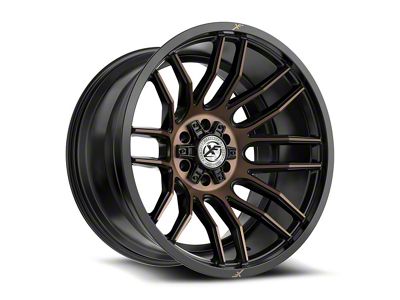 XF Offroad XF-232 Satin Black and Bronze Machined Double Dark Tint 5-Lug Wheel; 18x9; 12mm Offset (02-08 RAM 1500, Excluding Mega Cab)