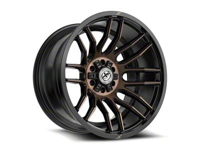 XF Offroad XF-232 Satin Black and Bronze Machined Double Dark Tint 5-Lug Wheel; 26x14; -76mm Offset (09-18 RAM 1500)