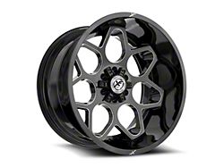 XF Offroad XF-233 Gloss Black and Milled 5-Lug Wheel; 20x10; -12mm Offset (09-18 RAM 1500)