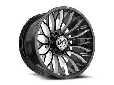 XF Offroad XF-237 Gloss Black and Milled 8-Lug Wheel; 24x14; -76mm Offset (06-08 RAM 1500 Mega Cab)
